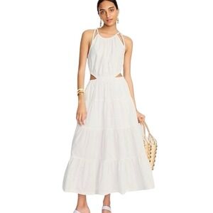 J Crew Harbour Side-Cutout Dress in White 90s Y2K Size XS Ret $148